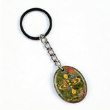 Oval Gemstone Disc Keychain– Carved with Custom Words & Symbol -Mindfulness Meditation