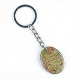 Oval Gemstone Disc Keychain– Carved with Custom Words & Symbol -Good Things Happen Everyday