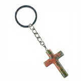 Unakite Cross Pendant 27X40mm Gemstone Jewelry Necklace Earrings