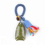 Handmade Gemstone Fish Keychain with Colorful Tassel #KC2016S-A10 Charm for Abundance, Protection & Everyday Luck | Perfect Gift for Her