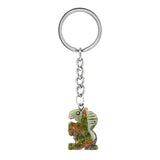 Gemstone Horse Pendant Keychain Hand Carved 25MM Animal Keyring  Accessories for Bag #KC2302S-A1
