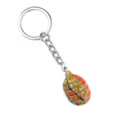 1Inch Handmade Carved Gemstone Hedgehog Pendant Keychain #KC2308S-A1