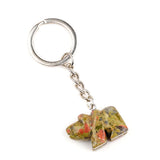 Hand-Carved Gemstone Bear Pendant & Keychain – 25MM Natural Stone Animal Charm, Perfect Key Ring Accessory for Bags & Purses (Unique Gift Idea) #KC2324S-A3