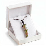 Gemstone Horn Pendant Necklace In Gift Box – Handcrafted Healing Crystal Jewelry for Men & Women #SN2017