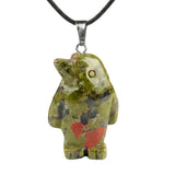 Gemstone Penguin Necklace - 45cm Black Cord Jewelry