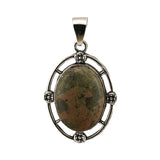 Silver Oval Gemstone Pendant for DIY Making Jewelry #SP1502S