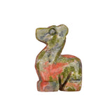 1.0 Inch Hand Carved Fawn & Deerlet Gemstone Figurine Ornament for Home Office Desk Decor #SP1956