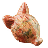 1.0 Inch Hand Carved Fox Head Gemstone Figurine Ornament for Home Office Desk Decor #SP1962