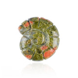 1.0 Inch Natural Crystal Snail Conch Shell Figurine – Double-Sided 3D Hand-Carved Gemstone Snail, No-Hole Decorative Ornament for Miniature Landscape Home Decor (Unique Crystal Craft) #SP1982