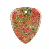 Natural Gemstone Guitar Pick Pendant 27x32mm for Jewelry Making SP2030