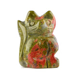 1" Gemstone Cat Figurine - Hand-Carved Healing Crystal