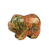 1" Gemstone Pig Figurine - Natural Stone Office Decor