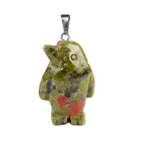 Inch Hand Carved Penguin Gemstone Pendant for Making Jewelry #SP2313S-25MM