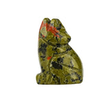 1.0Inch Hand Carved Wolf Gemstone Figurine Animal Ornament for Home Office Desk Decor #SP2314
