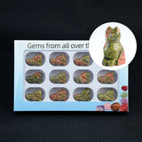 1.0 Inch Hand Carved Gemstone Cat Figurine Animal Ornament  12PCS In Box for Home Office Desk Decor #SP2319-12PA