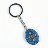 Oval Gemstone Disc Keychain– Carved with Custom Words & Symbol -Mindfulness Meditation