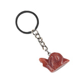 1.0 Inch Hand Carved Snail Gemstone Figurine Pendant Keychain #KC2323S-A1