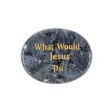 Worry Healing Palm Stones for Meditation Prayer Home Decor with (WhatWould Jesus Do? )35x45MM #SP1904G-W14