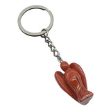 Handmade Craved 1.0Inch Gemstone Angel Pendant Charms Keychain #KC1531