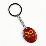 Oval Gemstone Disc Keychain– Carved with Custom Words & Symbol -Infinity Symbol