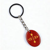 Oval Gemstone Disc Keychain– Carved with Custom Words & Symbol -Mindfulness Meditation