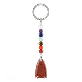 Handmade Crystal Fish Keychain with Chakra Beads - Natural Gemstone Talisman for Abundance, Balance & Positive Energy | Elegant Accessory for Everyday Luck