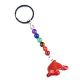 1.0Inch DolphinPendant Keychain 7 Chakra Beads Chain #KC2310S-A4