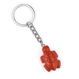Gemstone Tortoise Keychain - Natural Stone Animal Charm