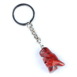 1.0Inch Handmade Craved  Gemstone Dinosaur Animal Pendant Keychain #KC2318S-A1