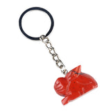1.0Inch Handmade Craved  Gemstone Rabbit Animal Pendant Keychain #KC2320S-A1