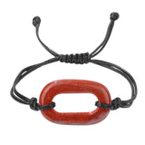 Handmade Woven O-Shape Gemstone Beads Bracelets Adjustable for Women Men