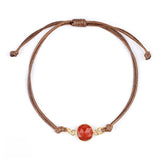 10mm Disc Stone Adjustable Bracelet for Women Men Handmade Woven Bohemian Style Crystal Bangle #SB3127