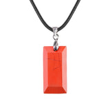 13X25MM Rectangle Gemstone Pendant Necklace - Healing Crystal Charm for Men & Women