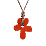 Natural Gemstone Flower Pendant Necklace - 35mm adjustable