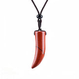Gemstone Horn Pendant Necklace – Handcrafted Healing Crystal Jewelry for Men & Women #SN2017