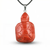 Natural Gemstone Pendant Necklace - 45cm Black Cord