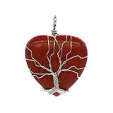 Silver Tree Of Life Wire Wrapped Stone Pendant for Making Jewelry #SP0831S