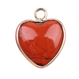 15mm Heart Gemstone Pendant Charms for Diy Making Jewelry Wrapped Gold / Silver