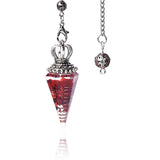 Silver Crown Resin Crystal Orgone Pendulum Pendant Dowsing Charm Chain