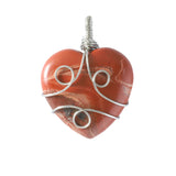 Handmade Wire Wrapped 30mm Heart Gemstone Pendant for Making Jewelry #SP1751S