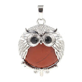 Silver Owl Gemstone Pendant For Making Jewelry #SP1758-28x36MM Size: Aprox 28x38MM -25MM Cabs
