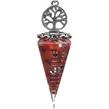 Chips Gemstone Tree of Life Resin Pendulum NO Chain Hexagonal Pyramid Pendant #SP1882AS-F98
