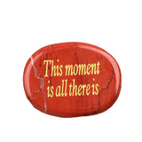 Worry Healing Palm Stones for Meditation Prayer Home Decor with (This Monent is all there is )-35x45MM #SP1904G-W01