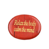 Worry Healing Palm Stones for Meditation Prayer Home Decor with (Relax the body calm the mind )-35x45MM #SP1904G-W05