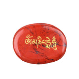 Worry Healing Palm Stones for Meditation Prayer Home Decor ( Om Mani Padme Hum)  35x45MM #SP1904G-W06