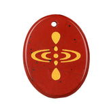 35x45mm Oval Natural Gemstone Pendant, Engraved "Mindfulness Meditation ", Polished Crystal Disc Charm for Spiritual Jewelry, Necklace Making