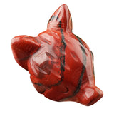 1.0 Inch Hand Carved Fox Head Gemstone Figurine Ornament for Home Office Desk Decor #SP1962