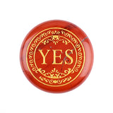 25mm Natural Gemstone Decision Stone Double-Sided Engraved YES / NO Palm Stones Gold Lettering Divination Healing Crystals for Gift