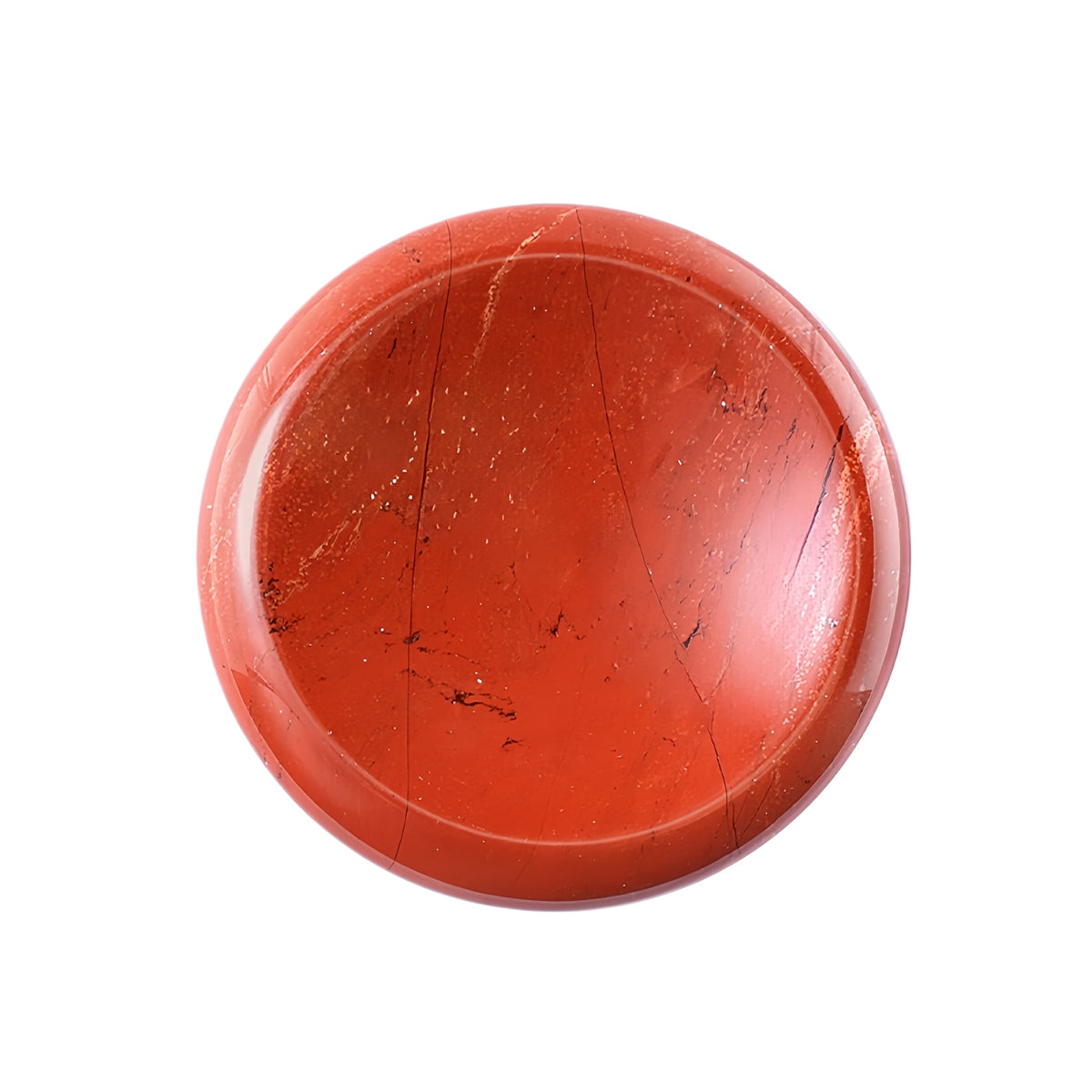 40mm Red Jasper Meditation Disc Worry Stone for Stress & Anxiety Relief