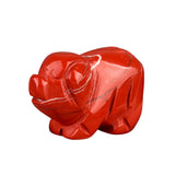 1" Gemstone Pig Figurine - Natural Stone Office Decor